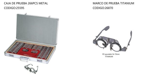 Caja de prueba 266 PCS Metal y Marco de prueba Titanio